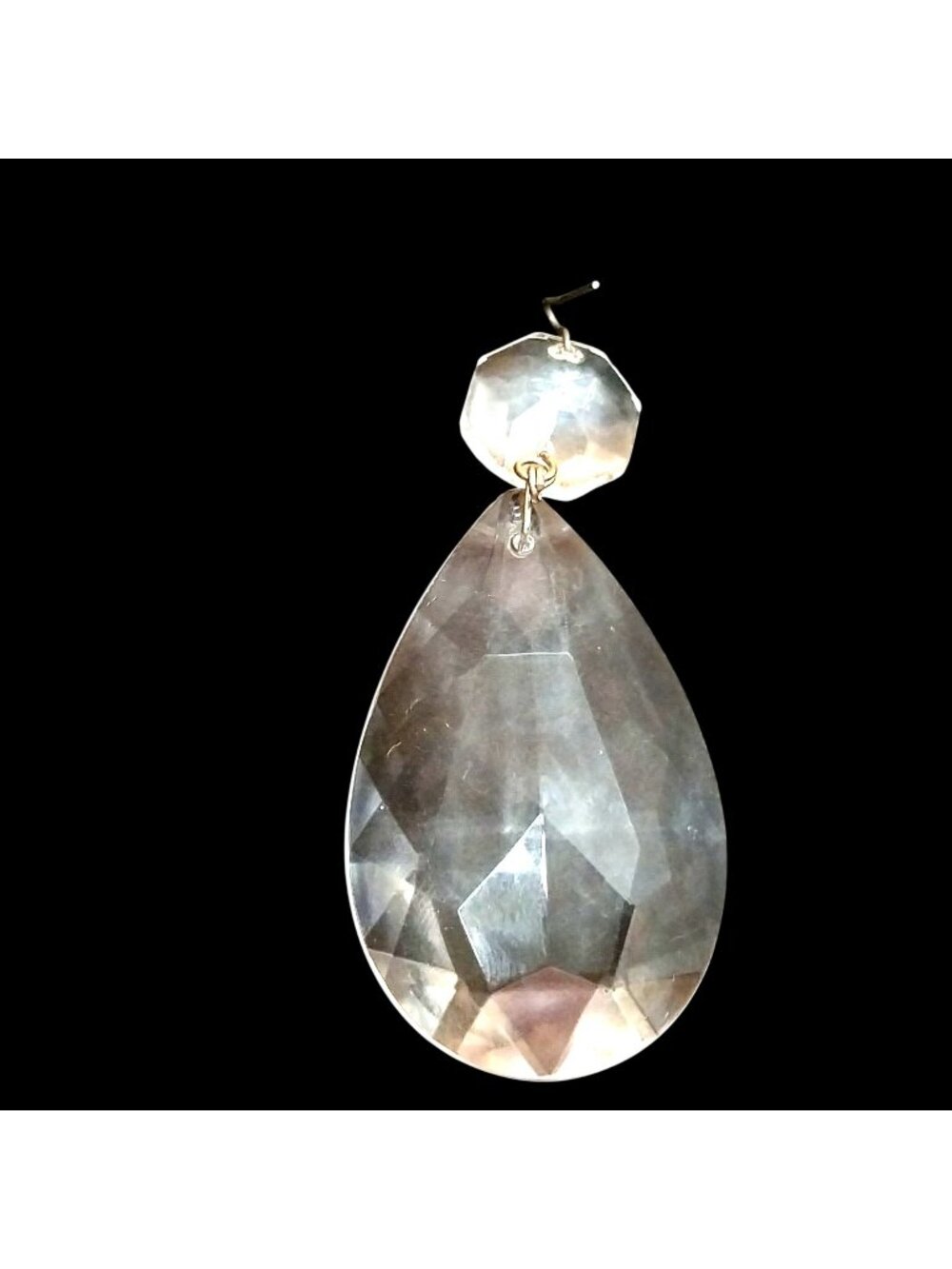 Vintage Crystal Chandelier Drop Prism Pendant 2.5" Teardrop Clear